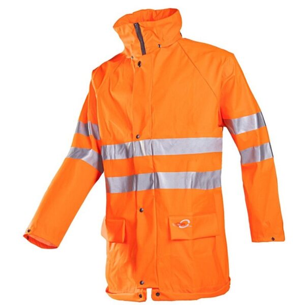Oranje regenjas met bedrukking