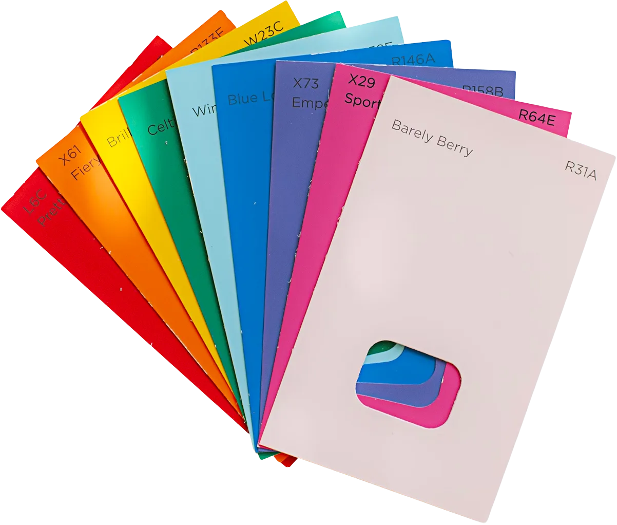 Kleurenwaaier met verschillende printkleuren